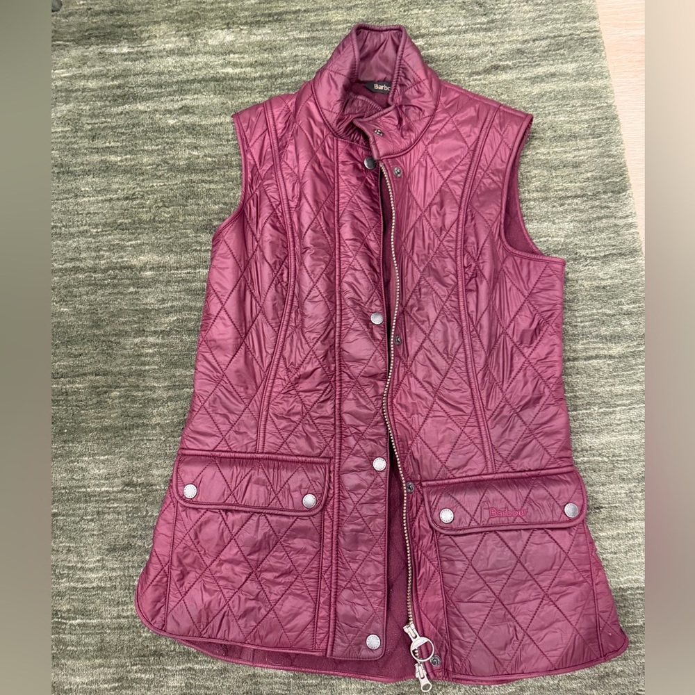 Barbour Quilted Sleeveless Vest - Burgundy